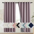 Chaise Mauve Vintage Linen 100% Blackout Curtains for Playroom (62"W x 72"L (Pack of 2) / Chaise Mauve)