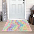 Small Fluffy Rainbow Colorful Area Rug for Girls Bedroom 2x3 Mini Kawaii Tie Dye Rug Fuzzy Unicorn Throw Rug for Living Room Kids Nursery Baby Princess Room Home Decor Aesthetic Carpets (Tie-dyed Rainbow / 2' x 3' (Rectangular))