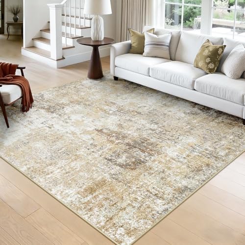 Washable Square 8'x8' Area Rug for Living Room Neutral Brown (Gray/Neutral Brown / 8' x 8' (Square))