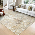 Washable Square 8'x8' Area Rug for Living Room Neutral Brown (Gray/Neutral Brown / 8' x 8' (Square))