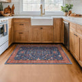Washable Kitchen Rugs (3' x 4' (Rectangular) / Blue / Terracotta)