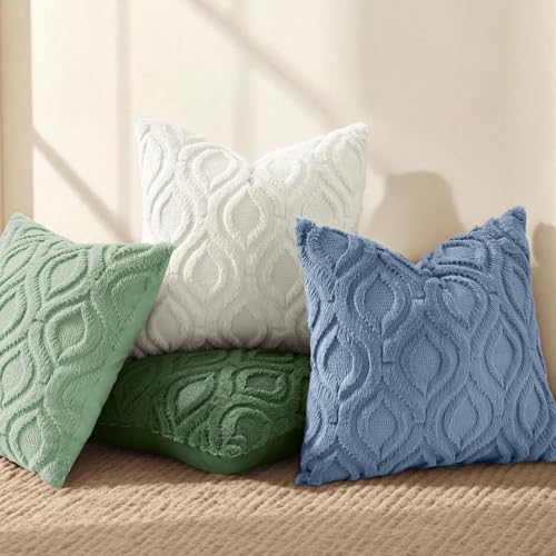 Faux Fur Soft Dusty Blue Throw Pillow Covers 26x26 Set of 2 (26" x 26" (Pack of 2) / Dusty Blue)