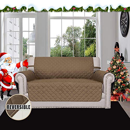 Reversible Couch Cover (Camel/Ivory / Medium Loveseat)