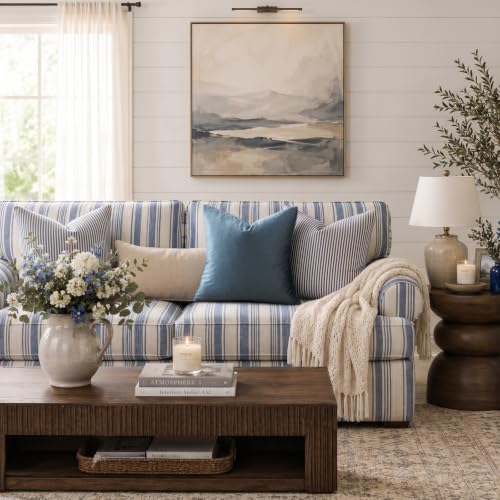 Stone Blue Velvet Throw Pillow Covers 16x16 Pack of 2 (Stone Blue / 16" x 16" (Pack of 2))