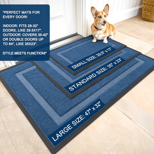 Front Door Mat Outside 47x32 (Light Blue / 47" x 32")