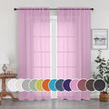 Pink Sheer Curtains 90 Inch Length (Pink / 42"W x 90"L (Pack of 2))