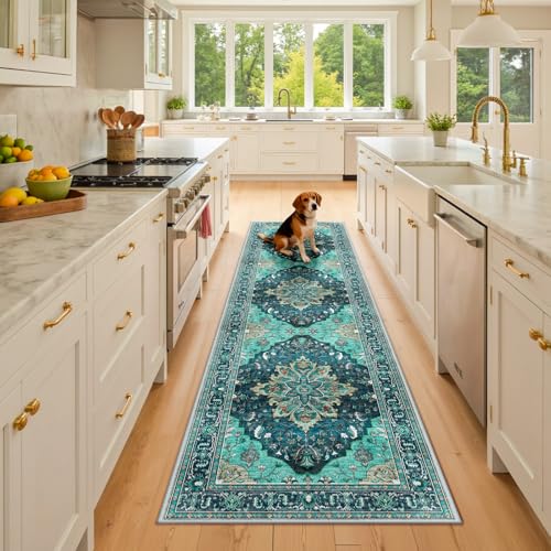 Washable Area Rug (Teal / 2' x 8' (Rectangular))