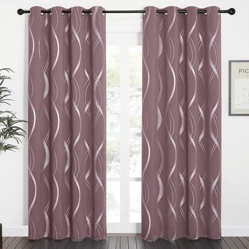 Dry Rose Blackout Curtain Panels 84 for Living Room and Bedroom 2 Panels (1 - Dry Rose / 52"W x 84"L (Pack of 2))