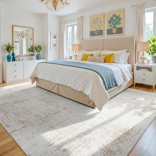 8x10 Washable Area Rug for Living Room Bedroom (Beige/White / 8' x 10' (Rectangular))
