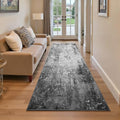 2.6x8 Black Rug Runners for Hallways Kitchen Runner Rug Non Slip Washable Black Long Runner Rugs with Rubber Backing Soft Abstract Carpet Runner for Bedroom (Black / 2'6" x 8' (Runner))