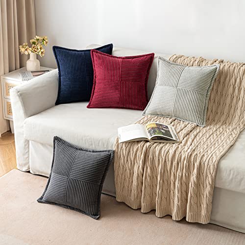 Decorative Throw Pillow Covers for Couch 20x20 Inch Dark Grey 2 Pack (Dark Grey / 20" x 20" (Pack of 2))