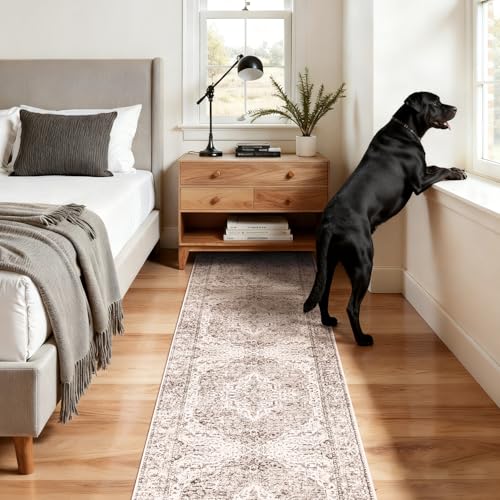 2x10 Runner Rug for Hallways (Vintage Beige Brown / 2' x 10' (Runner))