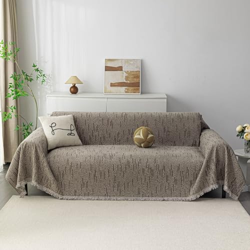 Couch Covers for 3 Cushion Couch Sofa (91" x 150" / 9# Lines Sand)