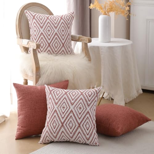 Throw Pillow Covers 18x18 (Coral / 18" x 18" (Pack of 4))