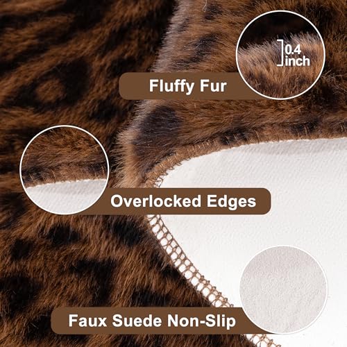 Faux Antelope Cheetah Print Rug (Dark Brown / 5'2" x 7' (Rectangular))