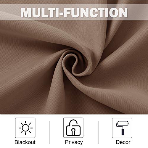 Short Curtains Blackout Curtains for Half Nursery Window (Cappuccino / 42"W x 36"L (Pack of 2))