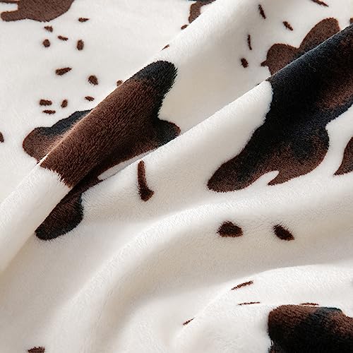 Fleece Blanket Soft Plush Throw for Couch Brown Cow 50"x60" (Brown-cow / Throw(50"x60"))