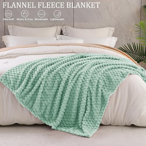 3D Fleece King Size Blanket for Bed (Sage Green / King ( 90x104 IN ))