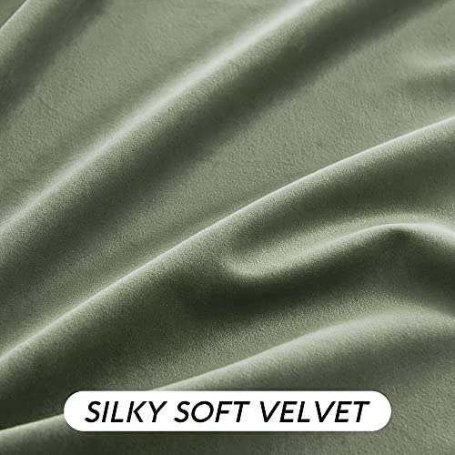 Velvet Curtains 120 inches Long (Sage Green / 52"W x 120"L (Pack of 2))