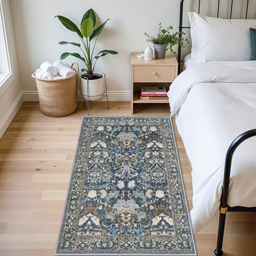 4x6 Living Room Area Rugs (4' x 6' (Rectangular) / Floral/Blue)