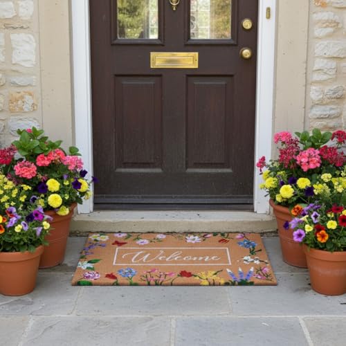 Butterfly Garden Welcome Doormat (Butterfly Garden Welcome / 1'5" x 2'5" (Rectangular))
