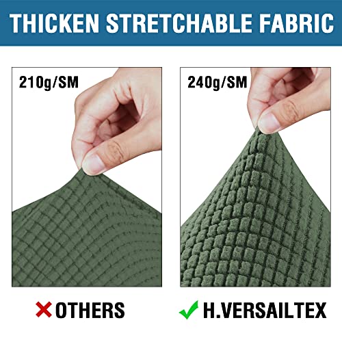 3 Piece Stretch Sofa Covers for 2 Cushion Sofa Couch Covers for Living Room Furniture Cover (Medium-XL / Bronze Green)