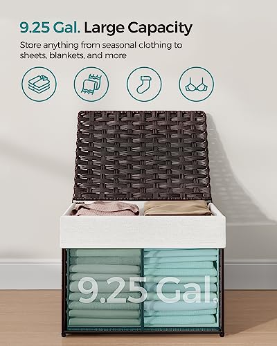 Woven Storage Basket with Lid (35 L / Brown)