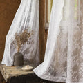 Vintage Lace Curtains 90 Inches Long (Bright White / 52"W x 90"L (Pack of 2))