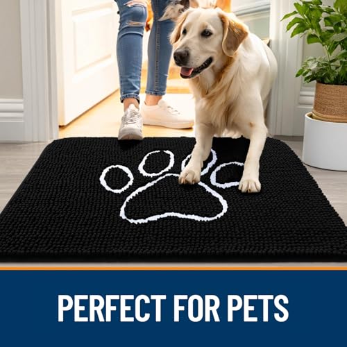 Dog Door Mat for Muddy Paws 59x35 (Black / 59" X 35")
