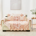 Reversible Patchwork Loveseat Cover (Loveseat / Patchwork - Dusty Rose)