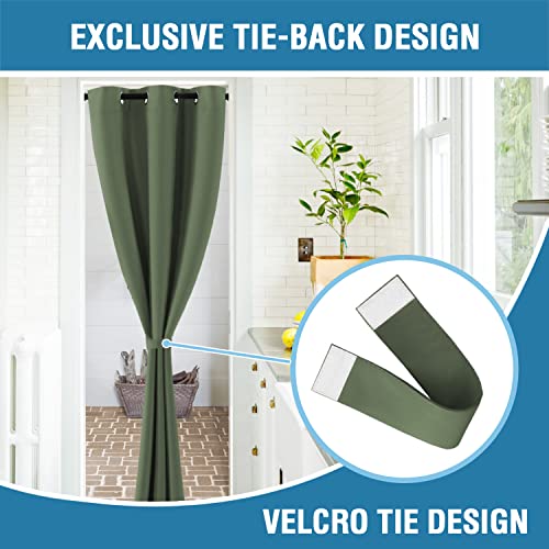 Doorway Curtain Blackout Closet Door Curtain Room Divider Window Treatment Curtain for Bedroom Thermal Insulated Privacy Drape Soundproof Grommet (42"W x 80"L (Pack of 1) / Bronze Green)
