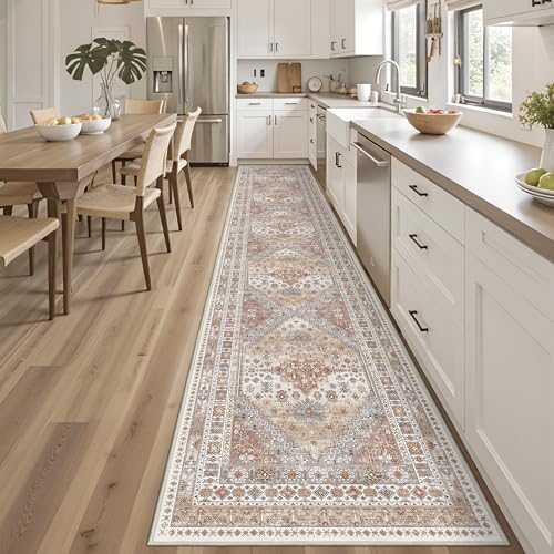3x18 Long Runner Rugs for Hallway Vintage Washable Rug (Orange / 3' x 18' (Runner))