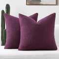 Pack of 2 Boucle Textured Throw Pillow Covers 24x24 Inch (Purple / 24" x 24" (Pack of 2))
