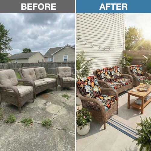 12Pcs Patio Cushion Covers (Floral / 12PCS)