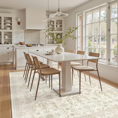 6x9 Area Rug for Living Room Washable Rugs Non (Beige/Brown / 6' x 9' (Rectangular))
