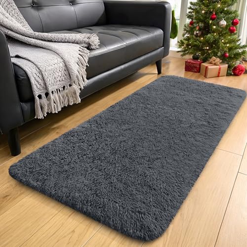 2x4 Machine Washable Runner Rugs for Hallway (2x4 Ft / Grey)