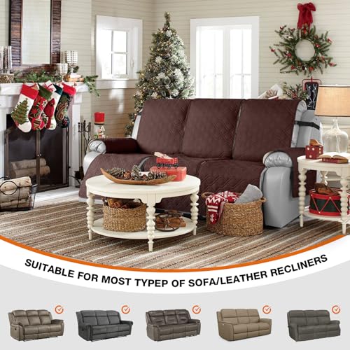 Waterproof Recliner Couch Covers Washable (Chocolate / 3 Seater)