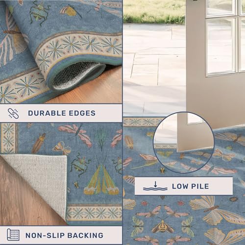 Dusty Blue Bathroom Rug 2x4 (2' x 4' (Rectangular) / Blue)