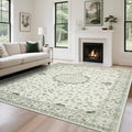 8x10 Washable Area Rugs for Living Room (8' x 10' (Rectangular) / Green-white)