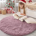 Blush Round Rugs for Bedroom (4 Ft Round / Blush)