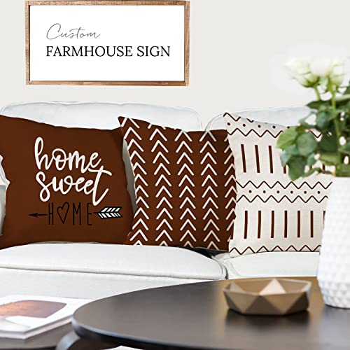 Pillow Covers 18x18 Set of 4 (Coffee / 18" x 18" (Pack of 4))