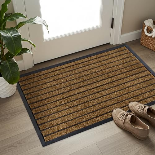 Extra Durable Door Mat Outside Entrance (47" x 32" (Rectangular) / Bright Brown)