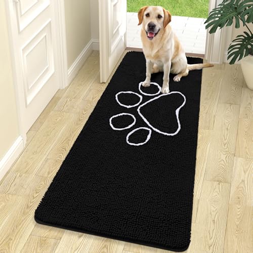 Dog Door Mat for Muddy Paws 70x24 (Black / 70" X 24")
