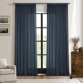 Pinch Pleated Extra Long Navy Linen Curtains 120 Inches Long (Navy / 40"W x 120"L (Pack of 2))