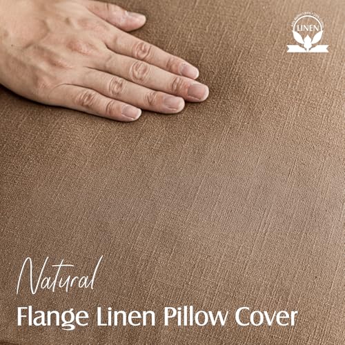 Linen Solid Decorative Throw Pillow Covers 22x22 Light Brown (22" x 22" (Pack of 2) / Brick)