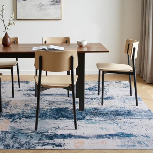 Abstract Area Rug Modern Washable Rug Soft Non Slip Rug Low Pile for Bedroom Living Room Dining Room Dusty Teal Grey 5x8 Feet (Dusty Teal Grey / 5' x 7'11" (Rectangular))