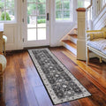Hallway 2x8 Washable Runner Rug (2' x 8' (Rectangular) / Black/Navy)