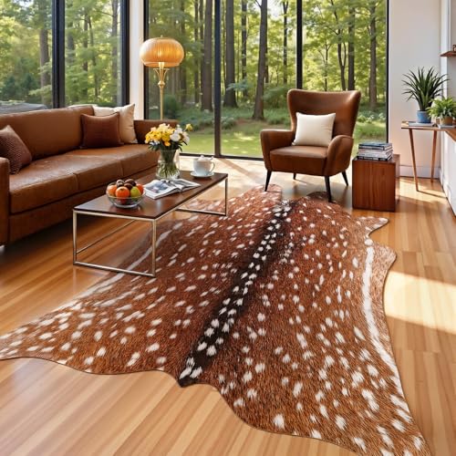 Premium Deer Print Rug (4'7" X 5'2" (Irregular) / Classic Deer)
