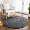 Round Rug 2Ft Grey Circle Area Rug (Grey / 2' (Round))