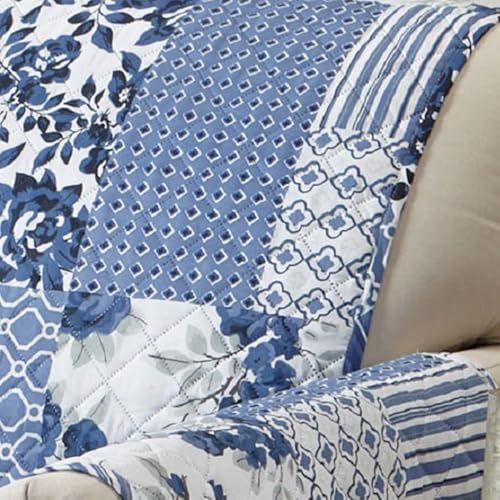 Reversible Patchwork Sofa Cover (Sofa / Patchwork - Navy)